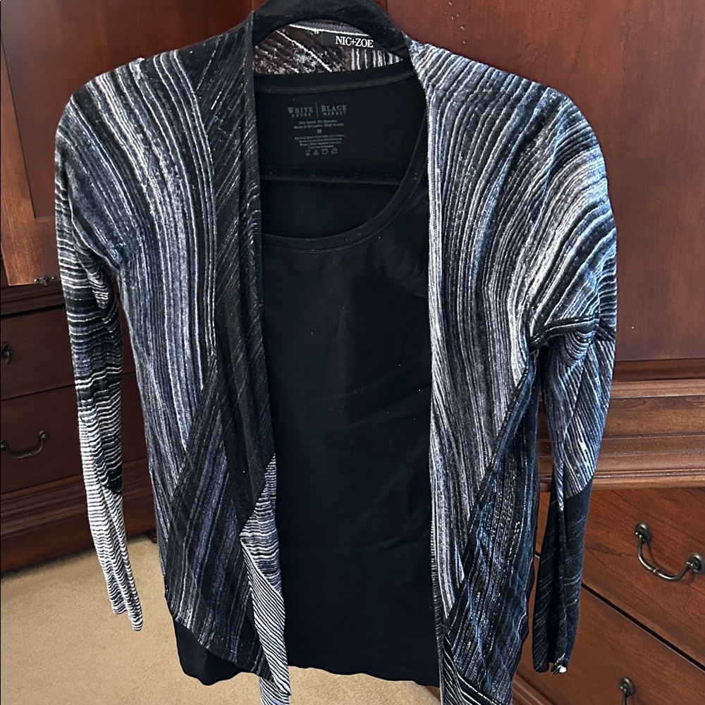 NIC+ZOE Linen Textured Open Draped Cardigan. Size PP
